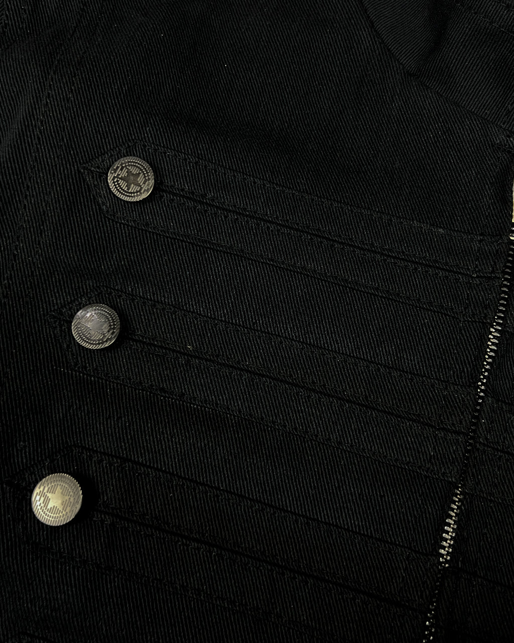 “Napoleon” Denim Jacket in Jet Black (MTO)