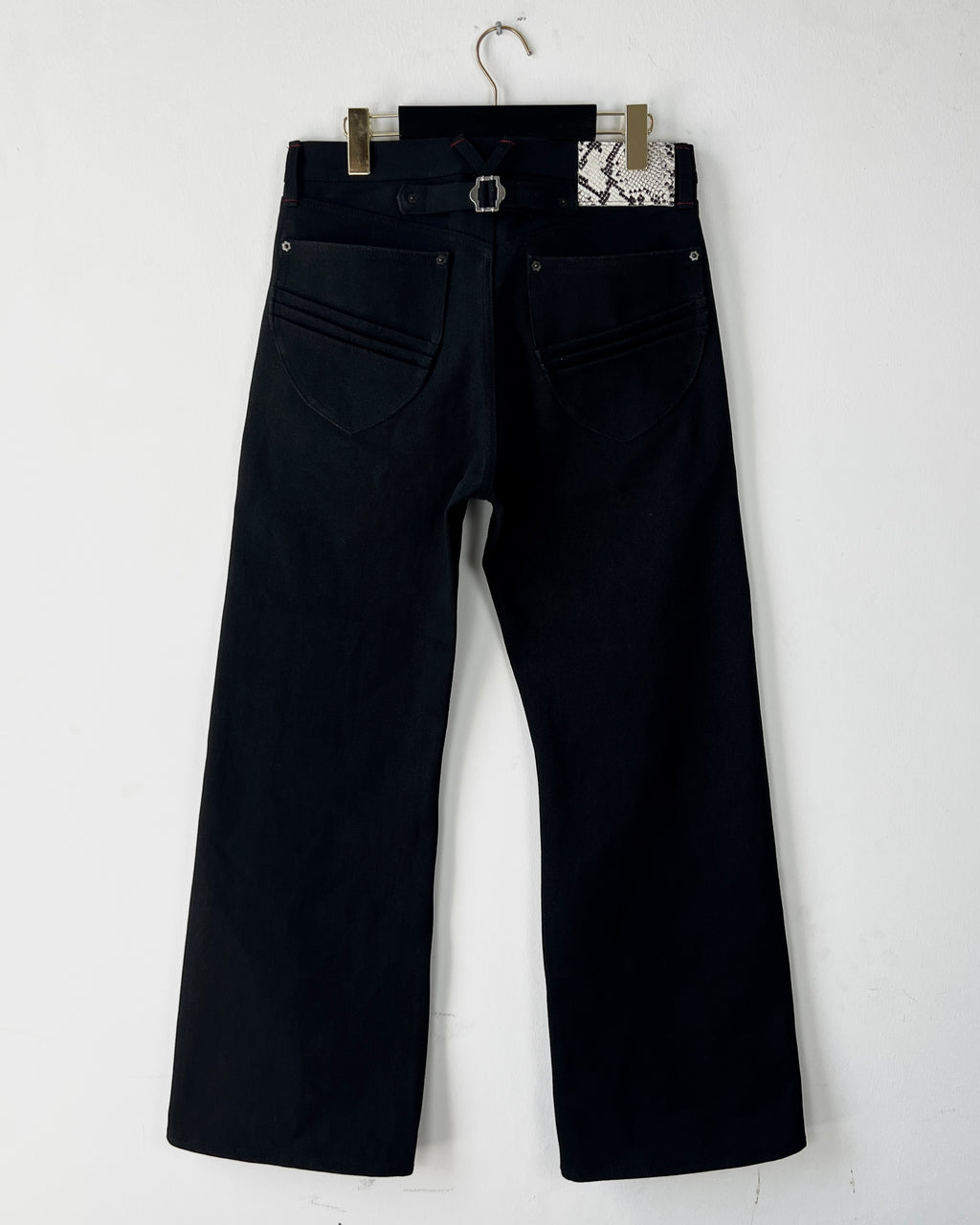 “Raw 1.1” Selvedge Bootcut Jeans in Jet Black