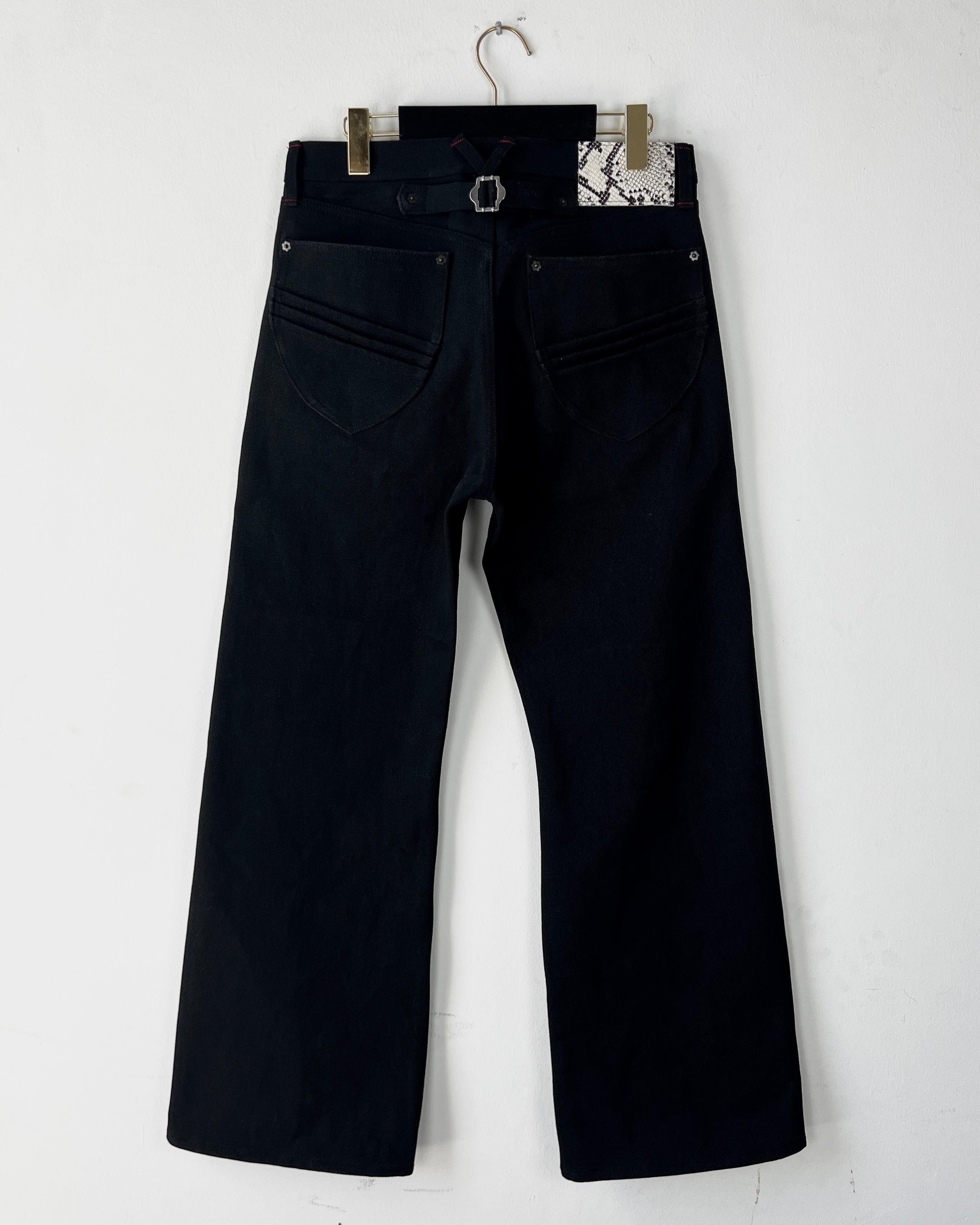 “Raw 1.1” Selvedge Bootcut Jeans in Jet Black