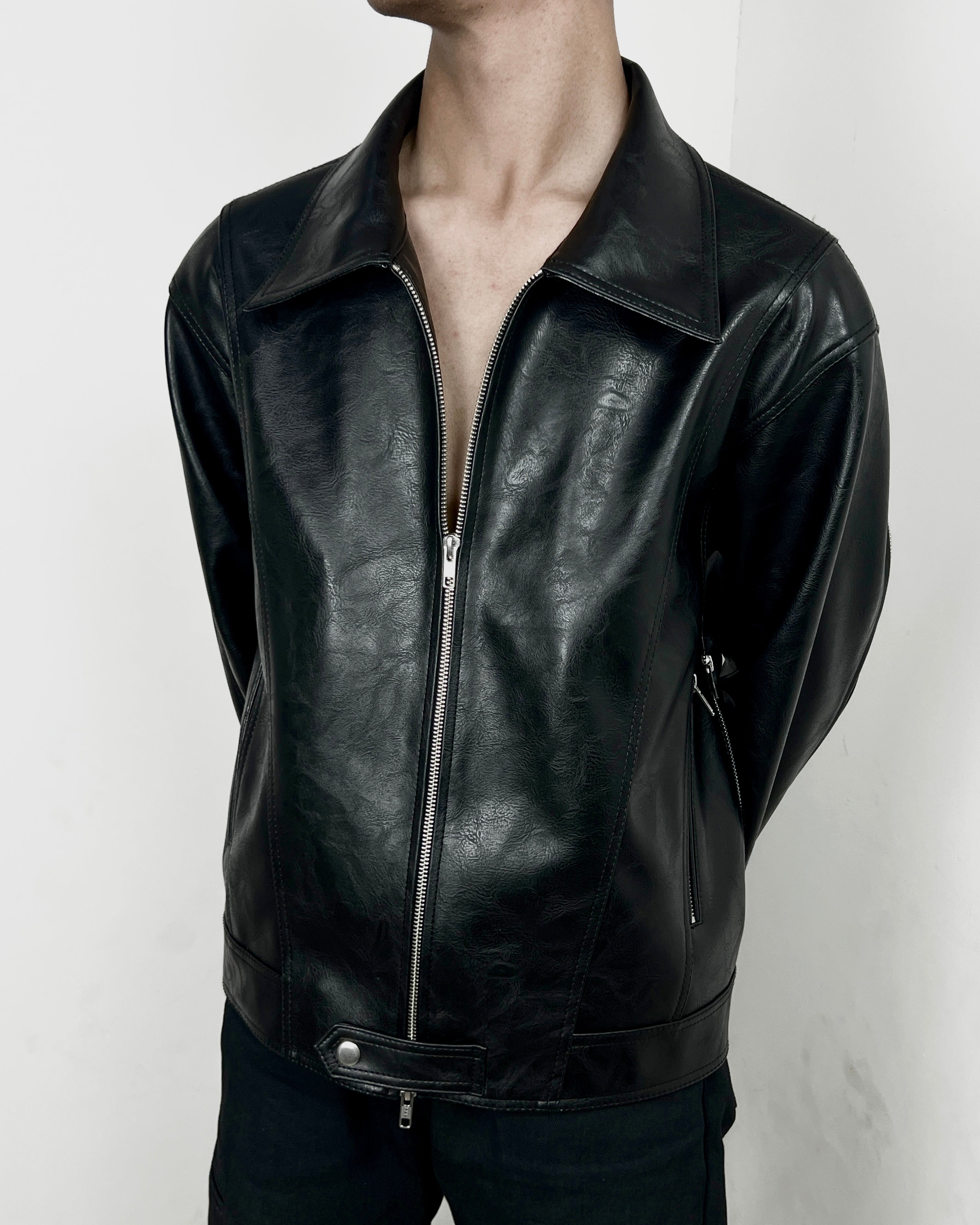 “Nascent 1.0 V2” Leather Jacket in Black (MTO)