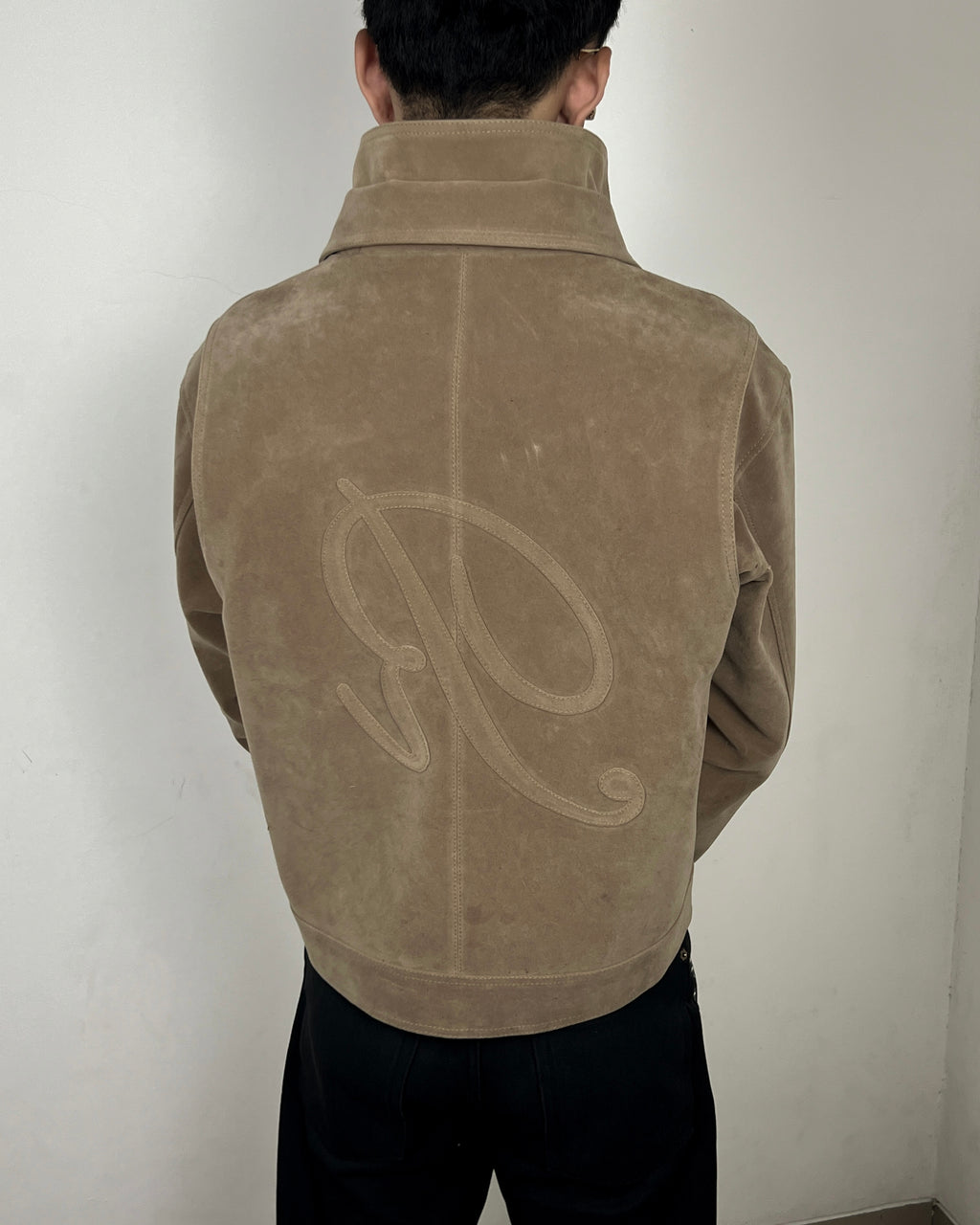 Buttoned-Zip Up Suede Jacket (MTO)