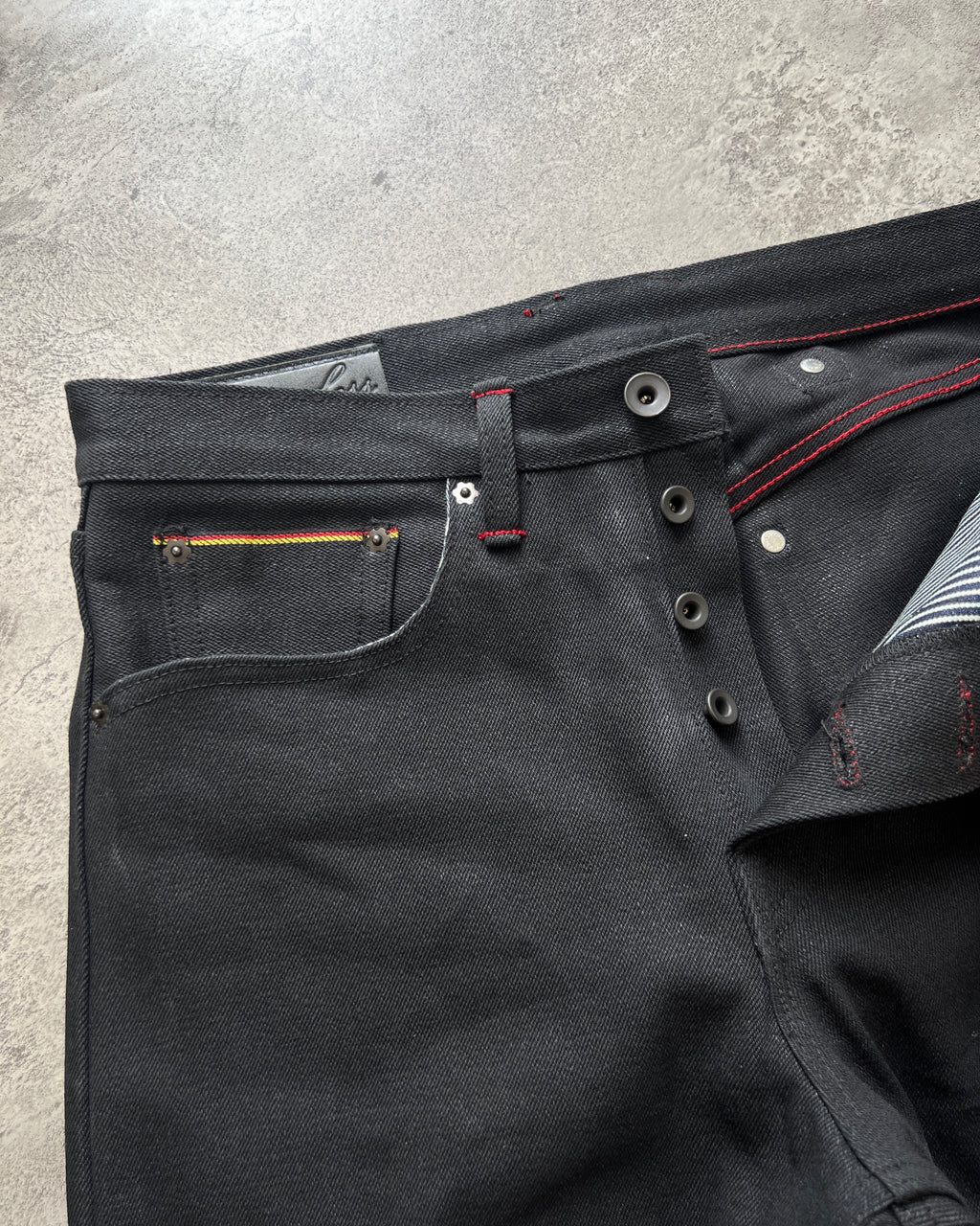 “Raw 1.1” Selvedge Bootcut Jeans in Jet Black