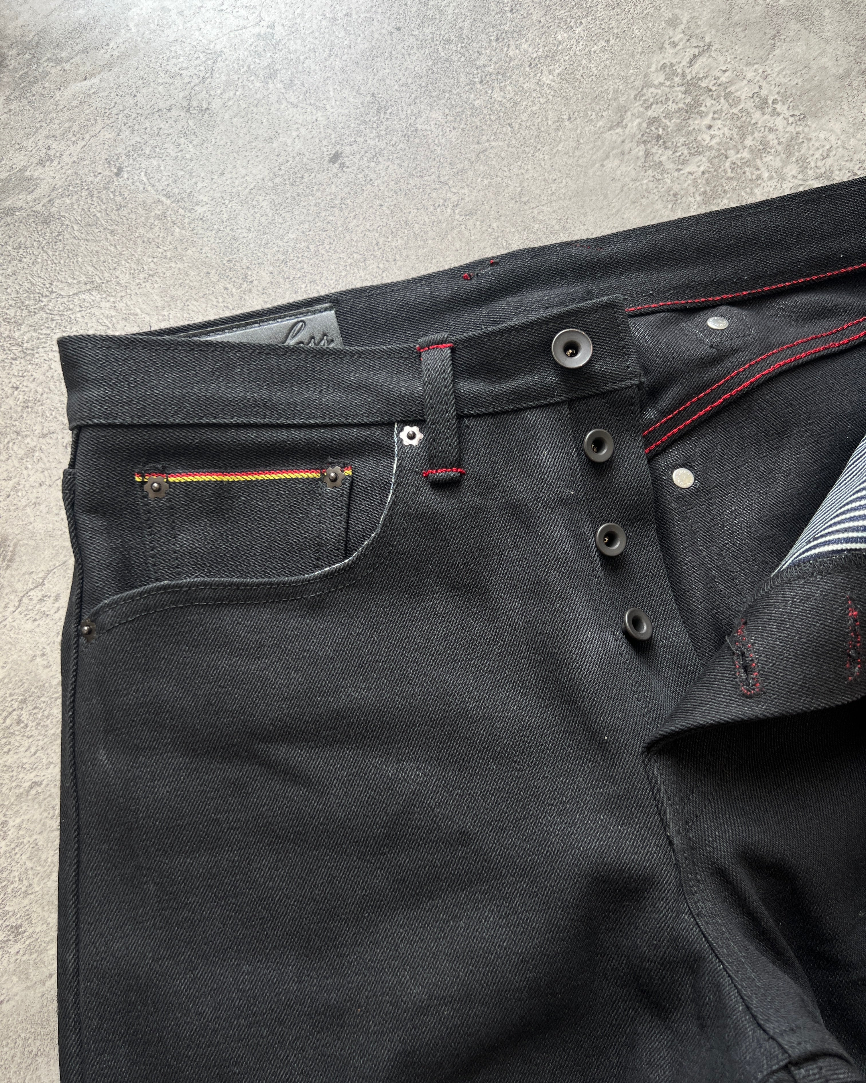 “Raw 1.1” Selvedge Bootcut Jeans in Jet Black