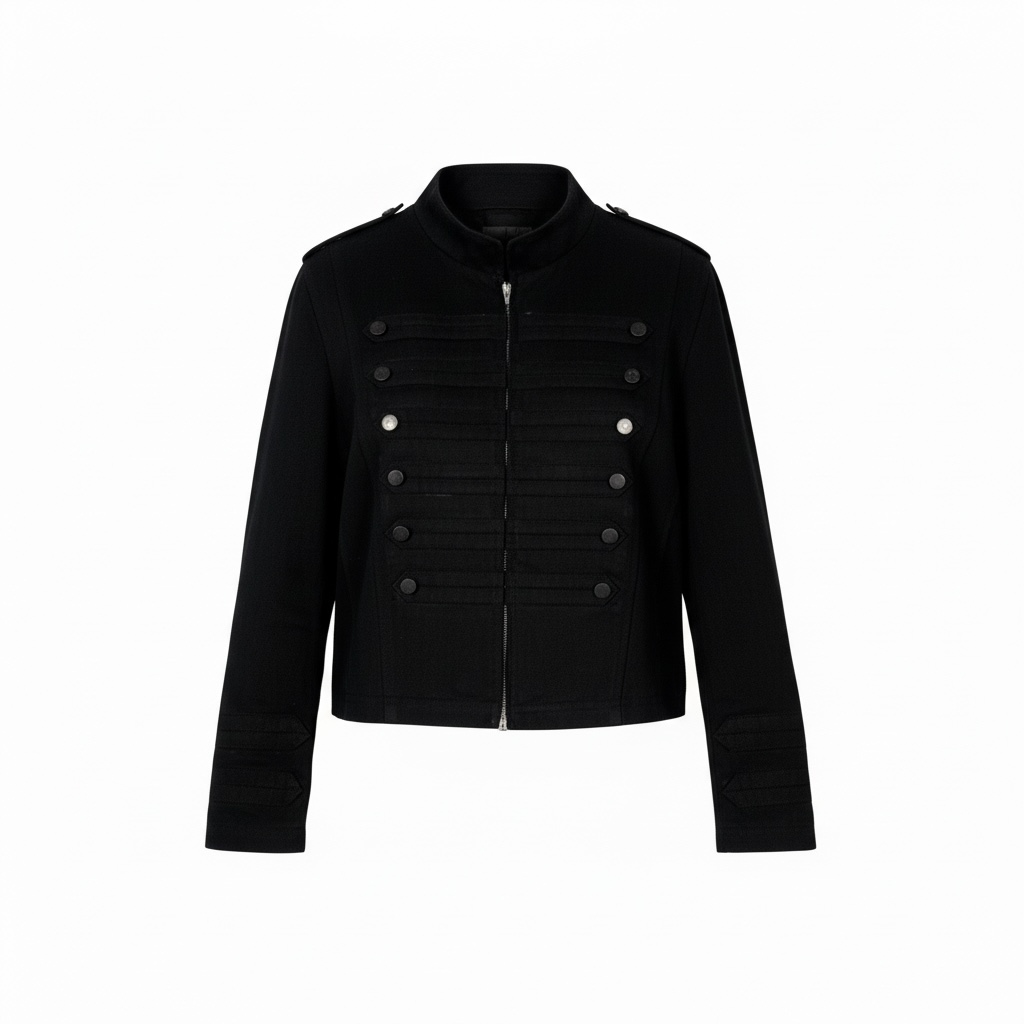 “Napoleon” Denim Jacket in Jet Black (MTO)