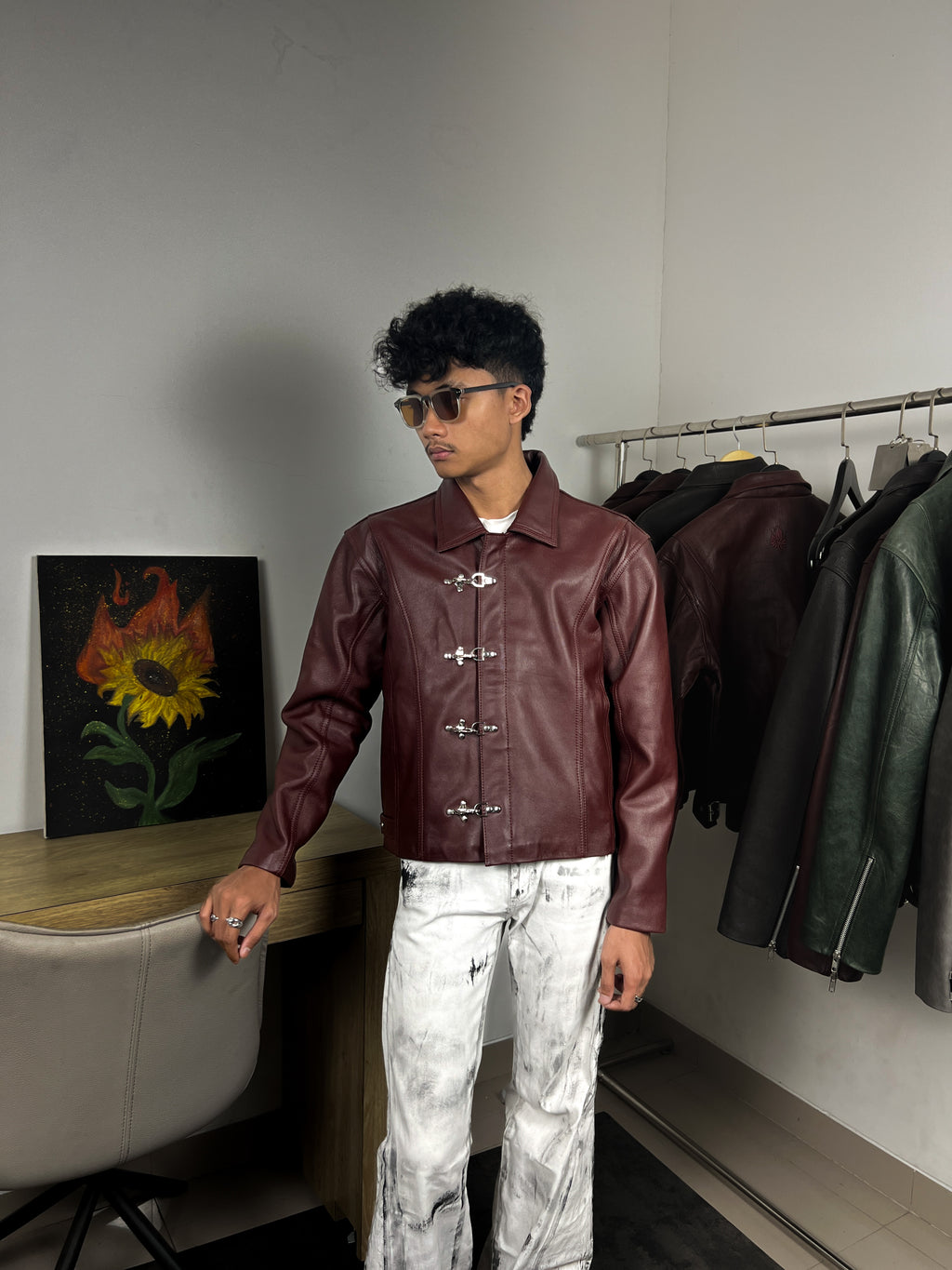 NASCENT 4.0 | Maroon Leather Jacket
