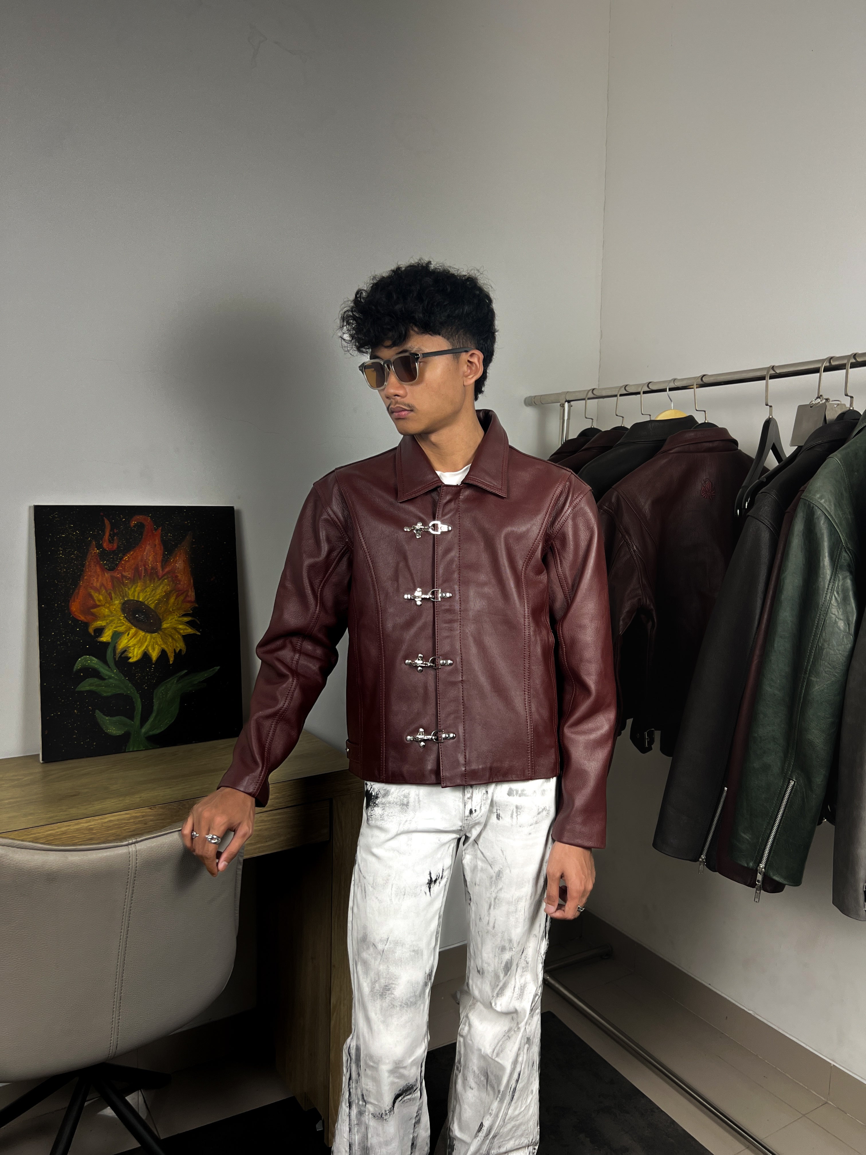 NASCENT 4.0 | Maroon Leather Jacket