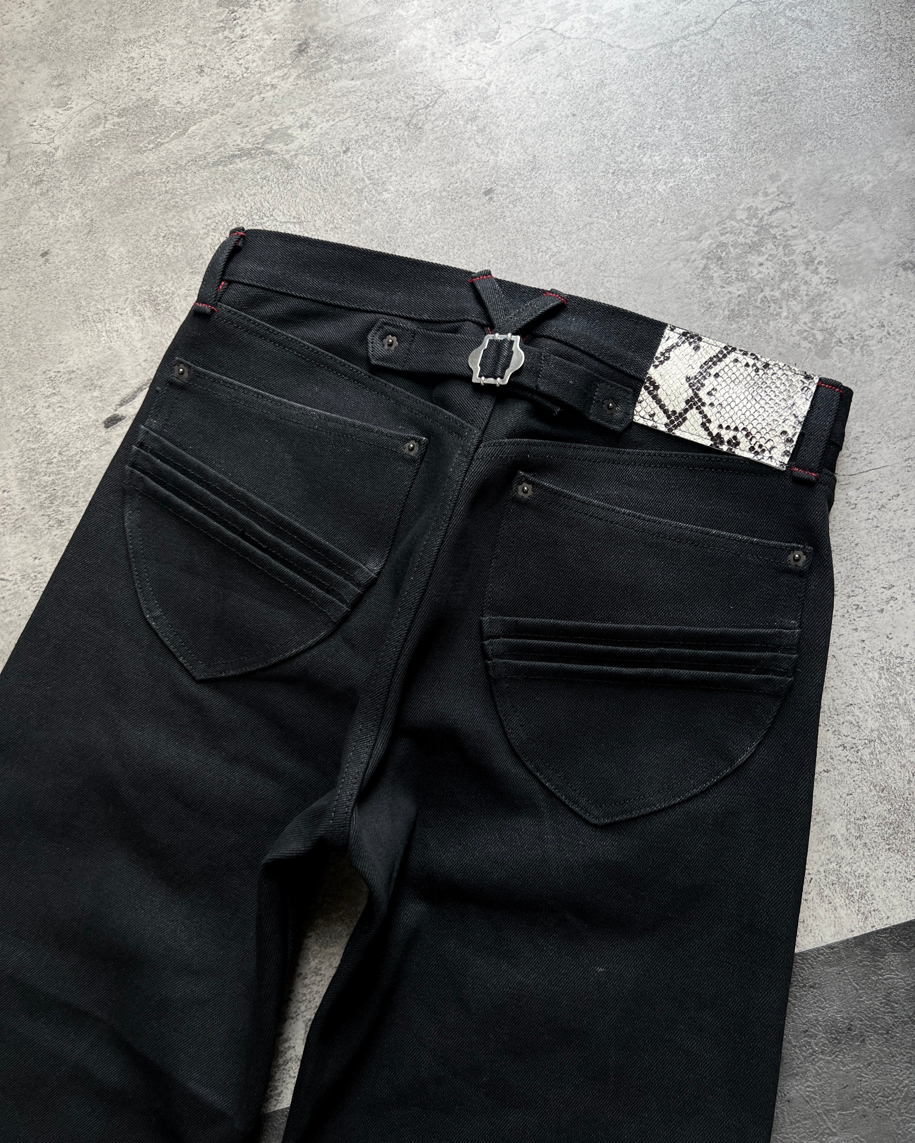 “Raw 1.1” Selvedge Bootcut Jeans in Jet Black