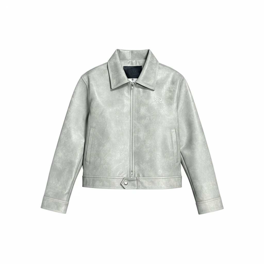 “Nascent 2.0 V2” Leather Jacket in Light Grey (MTO)