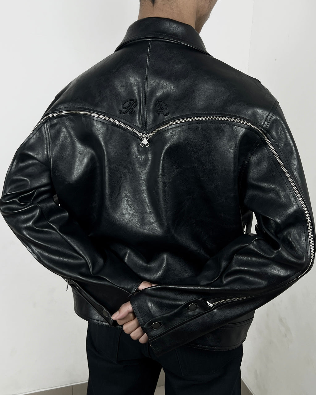 “Nascent 1.0 V2” Leather Jacket in Black (MTO)