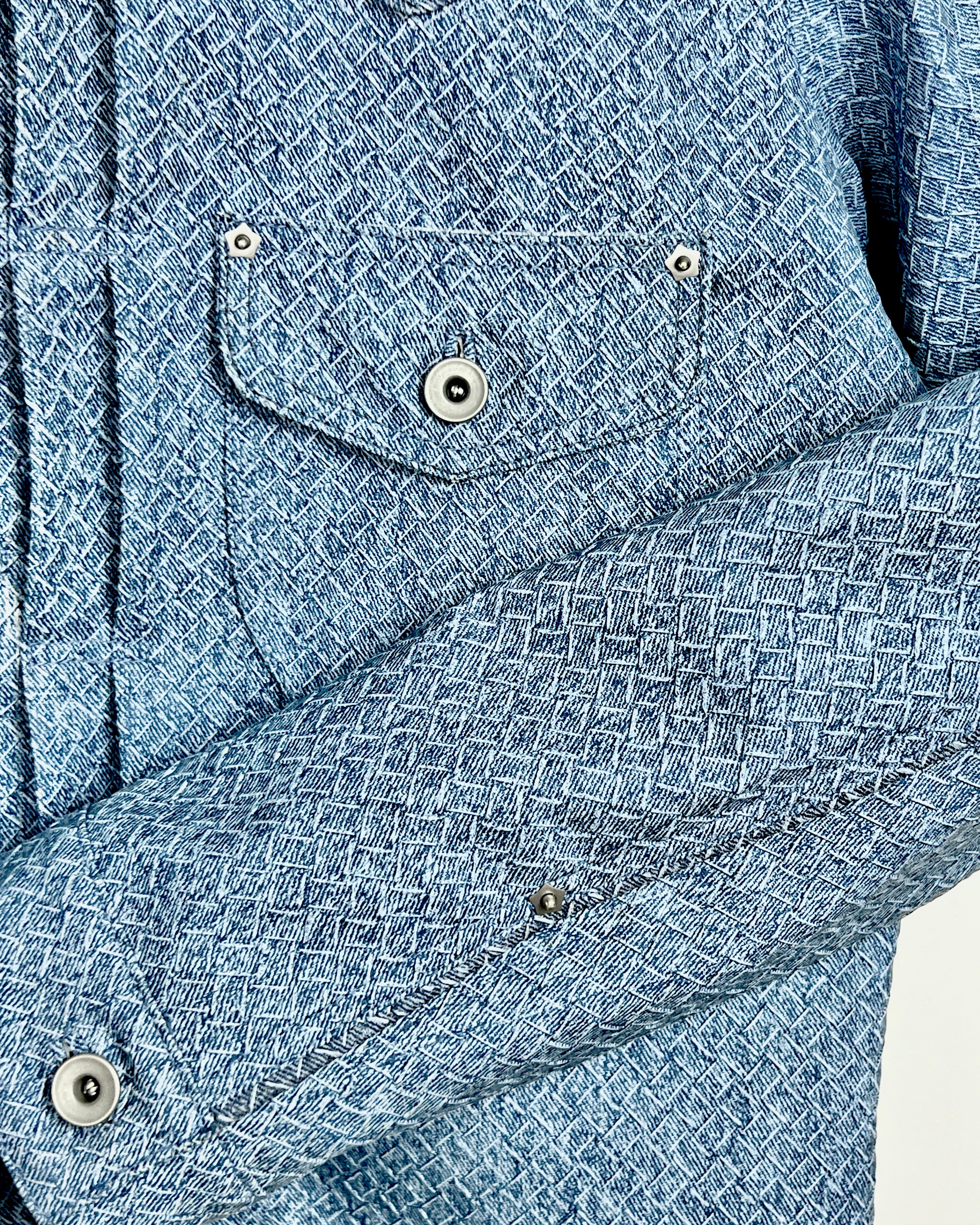 “Raw 1.1” Type I Leather Jacket in Light Blue (MTO)
