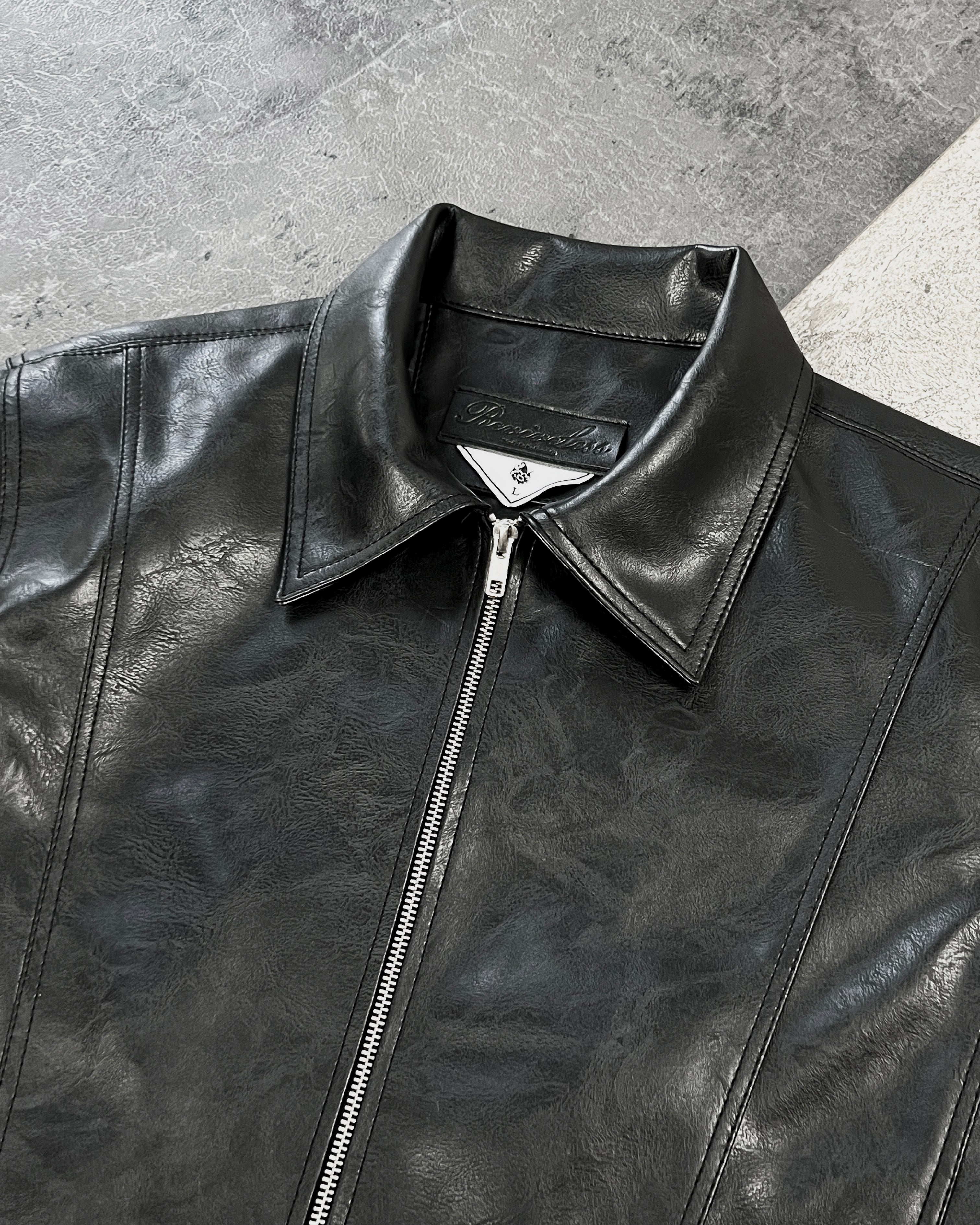 “Nascent 1.0 V2” Leather Jacket in Black (MTO)