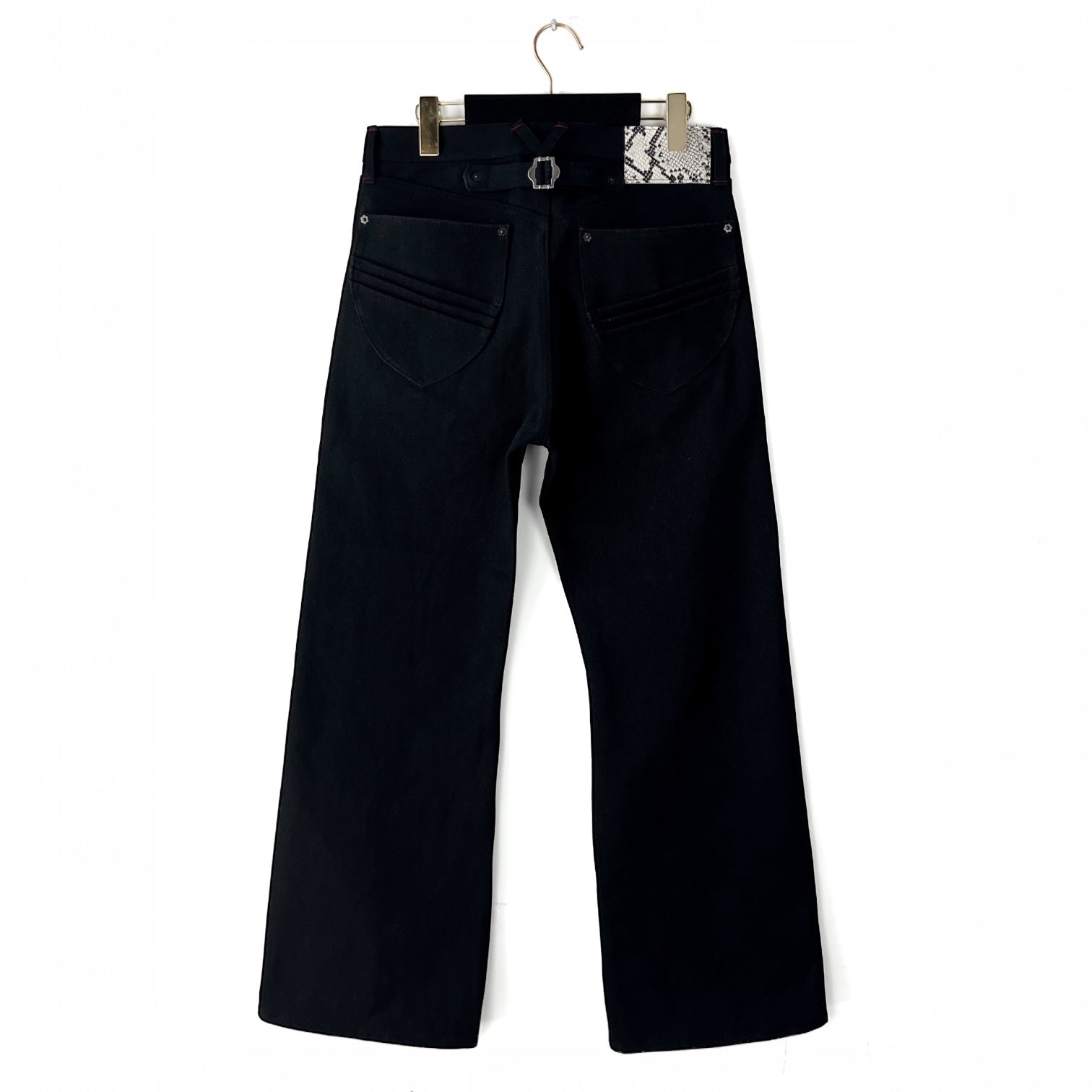 “Raw 1.1” Selvedge Bootcut Jeans in Jet Black