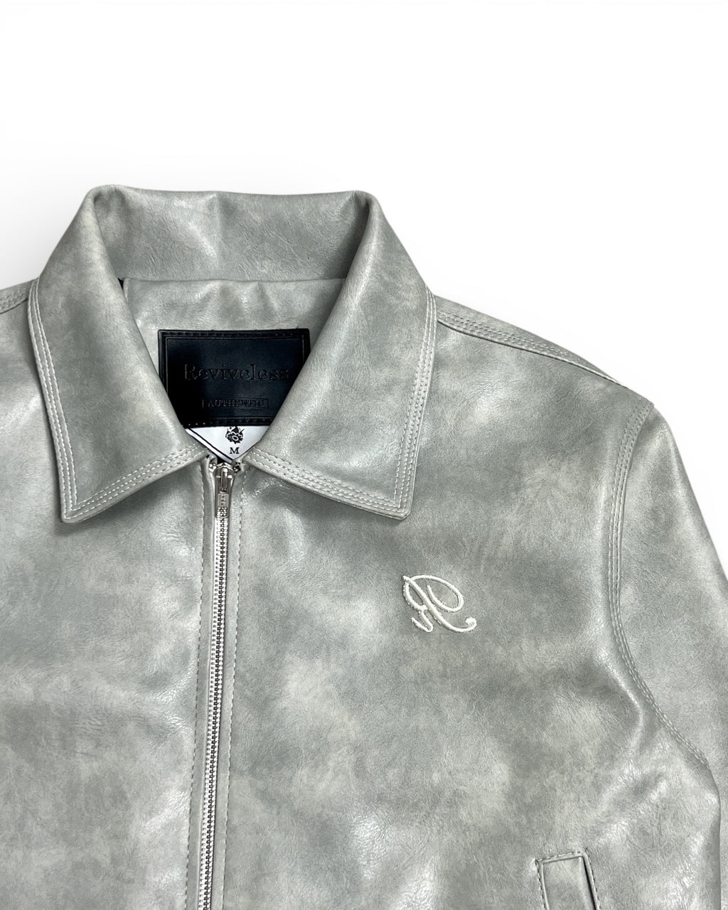 “Nascent 2.0 V2” Leather Jacket in Light Grey (MTO)