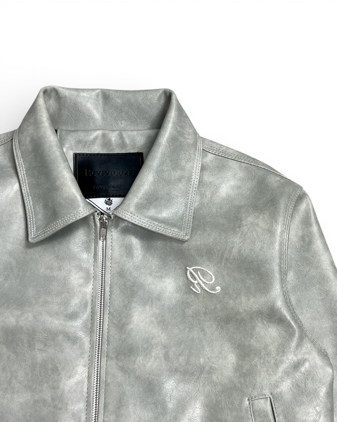 “Nascent 2.0 V2” Leather Jacket in Light Grey (MTO)
