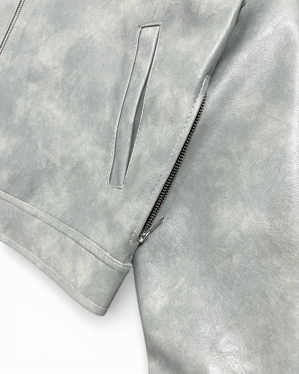 “Nascent 2.0 V2” Leather Jacket in Light Grey (MTO)